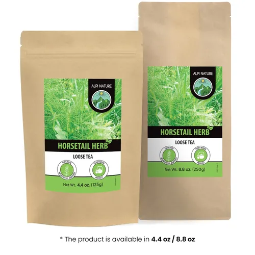 Vista 8 de Alpi Nature Hierba de cola de caballo 4.4 oz 4.41 oz, hierba seca de cola de caballo para la preparación del té, té de hierbas sueltas