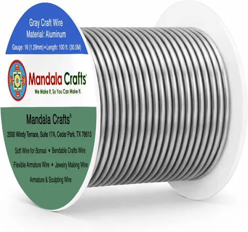 Vista 334 de Mandala Crafts - Alambre de aluminio anodizado de calibre 22 para hacer joyas - 137.2 m de alambre flexible surtido y coloreado - Doble para bonsái