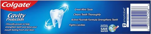 Vista 3 de Colgate Cavity Protection - Pasta de dientes con flúor, sabor regular, 8 onzas, paquete de 6