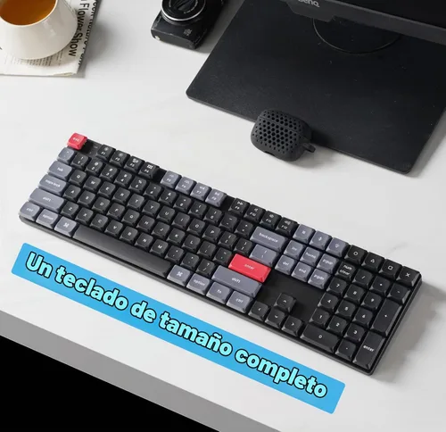 Vista 4 de Keychron K5 Pro Teclado mecánico inalámbrico QMK/VIA personalizado, diseño 100% de tamaño completo, 108 teclas programables, ultra delgado blanco
