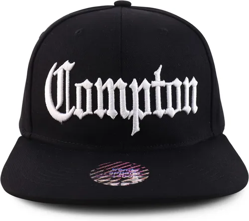 Vista 2 de Trendy Apparel Shop Gorra de béisbol extragrande XXL Old English Compton bordada Flatbill Snapback