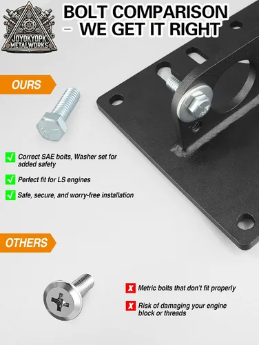 Vista 6 de LS Placa elevadora de motor SBC BBC compatible con Ford 2,4 barriles de diámetro extendido Carb placa de elevación universal del motor, negro