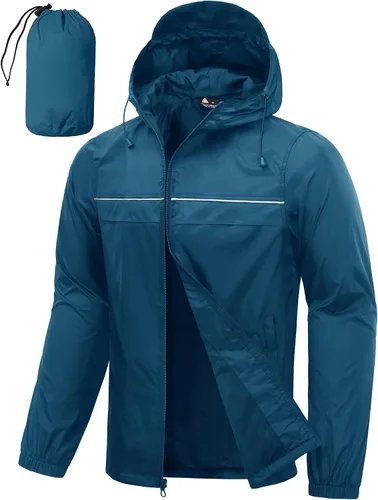 Vista 12 de SWISSWELL Mens Rain Jacket & Coats Packable Lightweight Waterproof Hooded 017-negro