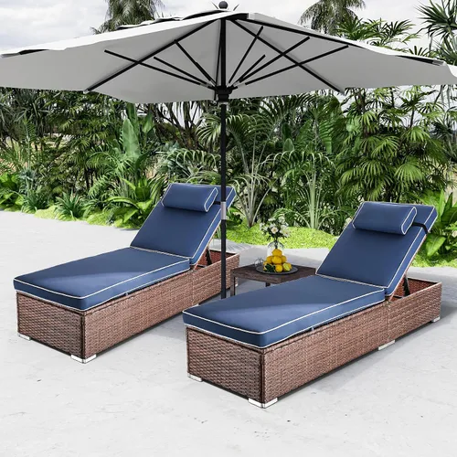 Vista 5 de Rophefx - Juego de 2 sillas de piscina para exteriores, color azul oscuro
