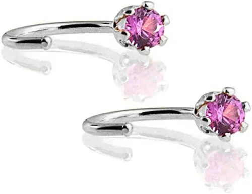 Vista 10 de Aretes de plata de ley para mujeres y niñas, hipoalergénicos para cartílago