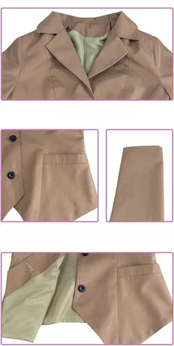 Vista 5 de Monika Sayori Yuri - Disfraz de uniforme para cosplay, conjunto completo de vestido de Halloween para niñas