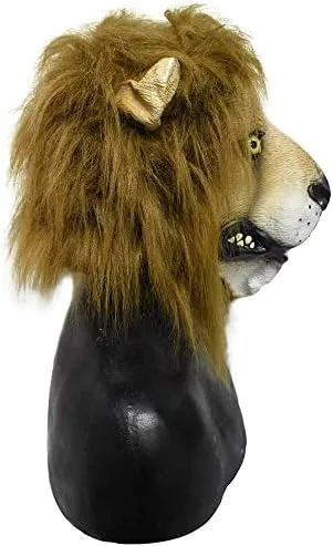 Vista 5 de HENGYUTOYMASK Máscara de látex de cabeza completa Safari Animal León Máscara Halloween Fiesta Fancy Dress Carnaval Máscaras