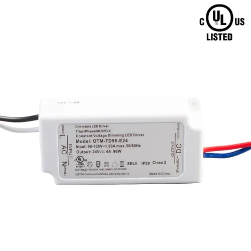 Vista 7 de Controlador LED regulable, con certificación UL, fuente de alimentación de 24 V, 96 W, atenuación triac, voltaje constante, transformador de CA a CC