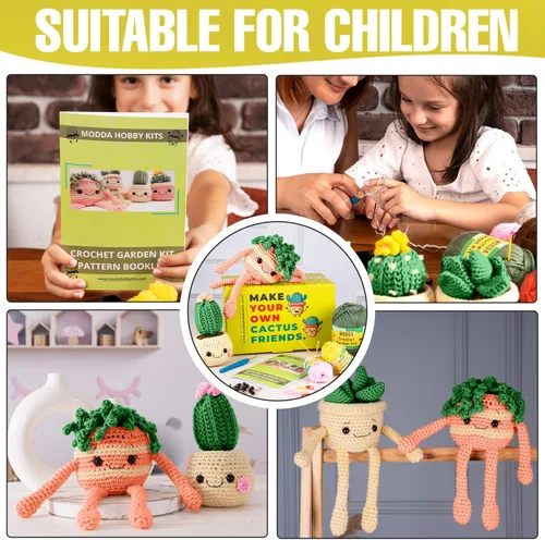 Vista 2 de MODDA Kit de ganchillo para principiantes, kit de inicio de ganchillo para principiantes con tutoriales en video fáciles de seguir, kits