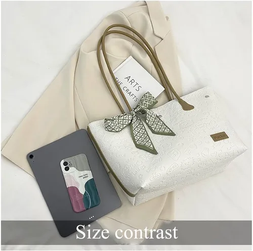 Vista 5 de Waiyqju Bolso de mano de cuero sintético impreso de la PU de la moda para las mujeres Streamer Casual bolsa de trabajo popular bolsa de playa