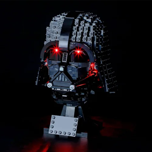 Vista 3 de BRIKSMAX Vitrina acrílica y kit de iluminación LED para casco Lego Darth Vader - No incluye el juego de Lego