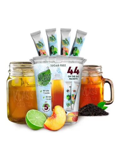 Vista 7 de Klass Aguas Frescas Mezcla de bebida en polvo 44 sobres de polvo sin azúcar Sabores - Pepino, limonada de lima, piña, mandarina, fresa, sandía
