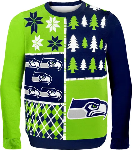 Vista 12 de FOCO NFL Unisex-Adult NFL Busy Block Ugly Sweater