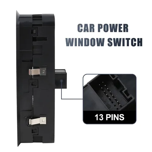 Vista 4 de uxcell Interruptor de control de elevalunas eléctrico delantero para Porsche Cayenne 2011-2014 para Porsche Panamera 2010-2014 7PP959858RDML
