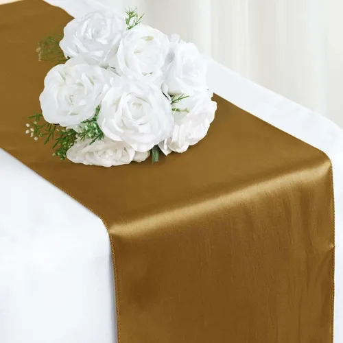 Vista 12 de Efavormart - 5 piezas de camino de mesa de satén de alta calidad para bodas, fiestas de cumpleaños, ajuste rectangular y mesa redonda, 12 x 108