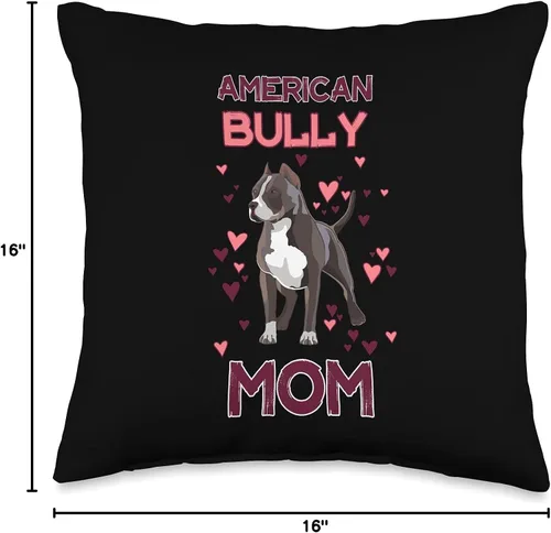 Vista 4 de Funny American Bully Mom Quote Designs Mom American Bully Lover for Owner - Almohada (16.0 x 16.0 in), multicolor