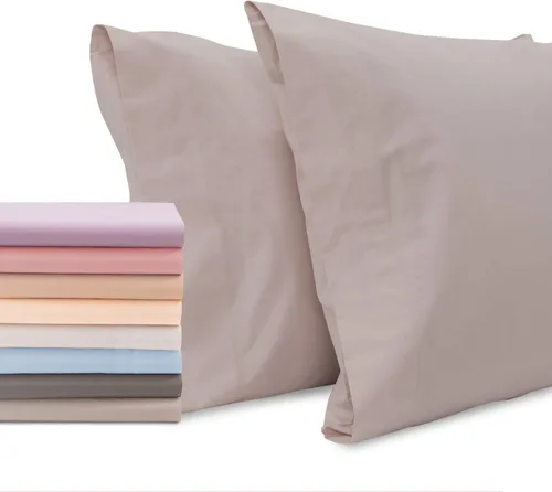 Vista 18 de Superity Linen Pillow Cases Queen Size - Open Enclosure - 2 Pack - 100% Soft and Comfortable Premium Cotton - Beige