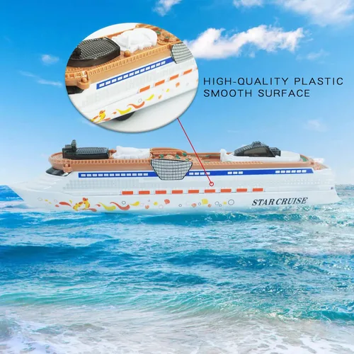 Vista 5 de OTONOPI Modelo de Buque de Crucero Juguete Transatlántico Barco de Juguete con Luz y Sonido para Niños, Niños Pequeños, Niños, Niñas, Adultos Edad
