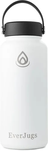 Vista 12 de Botella de agua de 22 onzas, boca ancha, botella de acero inoxidable de alta calidad con tapa de agarre, doble pared aislada al vacío, taza térmica