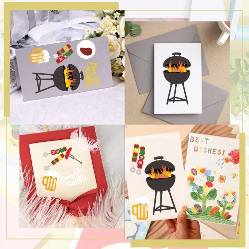 Vista 7 de GLOBLELAND Herramientas para asar a la parrilla, troqueles de corte para hacer tarjetas, troqueles de corte de barbacoa de primavera para bricolaje