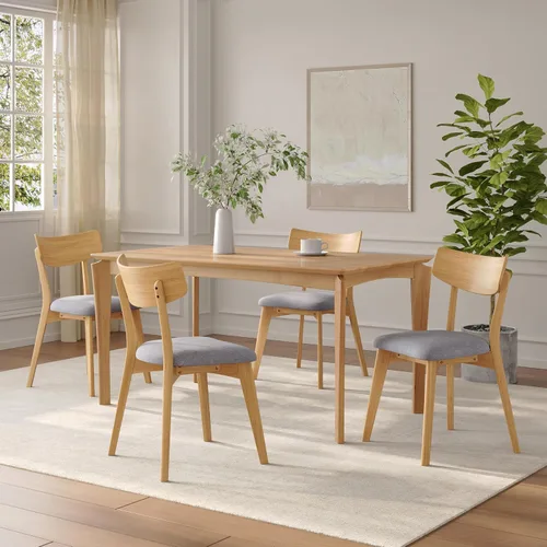 Vista 11 de Dining Chairs Set of 2, Mid Century Modern Dining Chairs with Curved Backrest and Wood Legs, Walnut Finished Frame Upholstered Dining Room Chairs