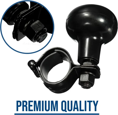 Vista 5 de Zento Pomos de Dirección Clásicos Negros Ajuste Universal Volante de Vehículo Suicide Spinner Manijas de Calidad Premium