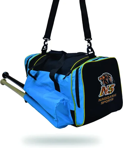 Vista 5 de Naqqash Sports Bolsa de béisbol y equipo con múltiples bolsillos para bate de béisbol para jóvenes, adultos y jugadores profesionales en poliéster