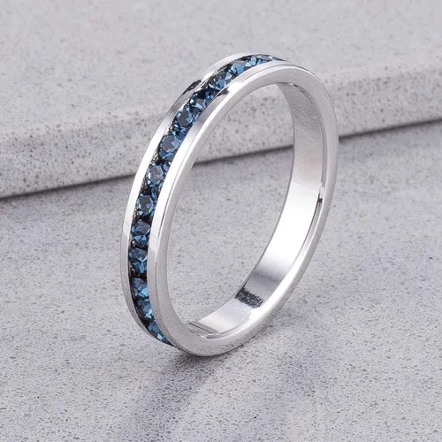Vista 2 de Anillos apilables con cristales de Swarovski, piedra natalicia