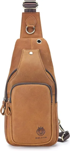 Vista 172 de LUKZIJAES Bolso bandolera de cuero genuino para hombre
