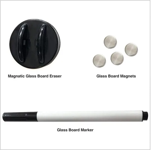 Vista 5 de Fab Glass and Mirror - Pizarrón magnético de vidrio con borrador, Negro
