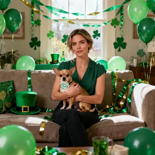 Vista 7 de 10 piezas de collar de perros pequeños con flores para el día de San Patricio, corbatines con cuentas para perros pequeños, gatos, gatitos, conejos