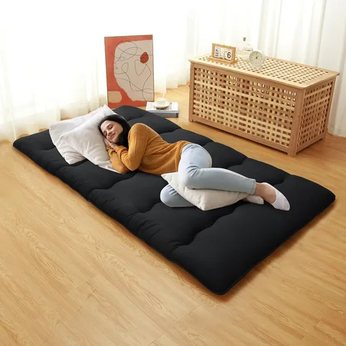Vista 2 de ROYGROW Colchón de futón japonés para niños, colchón de futón japonés tamaño individual, tapete para dormir, tapete de tatami, almohadilla