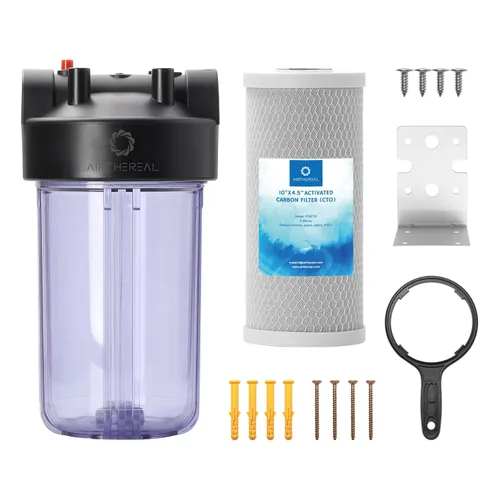 Vista 11 de Airthereal Carcasa universal para filtro de agua para toda la casa, cartucho de carbono de sedimentos de 10 x 4.5 pulgadas, sistema de prefiltración