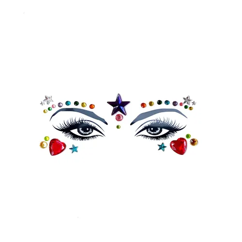 Vista 20 de Neva Nude Americana Crystal Jewel - Adhesivo de cristal para la cara, gemas para carnavales, Halloween, festivales, raves y fiestas, adhesivo