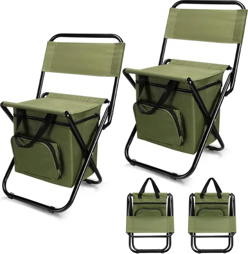 Vista 9 de Jerify Silla de pesca de 2 piezas con bolsa enfriadora, taburete de pesca compacto plegable multifuncional, silla de caza, taburete portátil con Azul