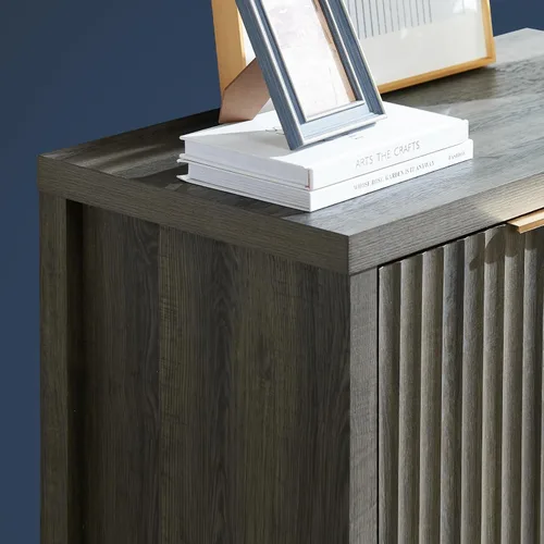 Vista 6 de OAKHAM HOME Oxford Storage Cabinet Fluted Sideboard Buffet with Adjustable Shelves Modern Accent Console Credenza for Hallway, Living Room, Entryway