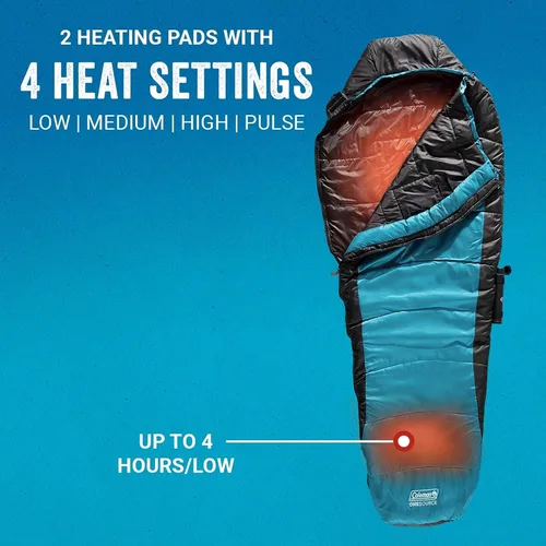 Vista 3 de Coleman OneSource - Saco de dormir térmico para mamá y batería recargable, 4 ajustes de calor ajustables que duran hasta 4 horas, saco de dormir