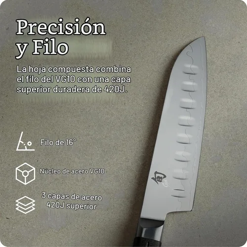 Vista 3 de Shun Sora - Cuchillo para pelar, Santoku, Negro