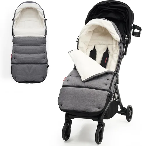 Vista 8 de Momcozy Stroller Footmuff Universal Easily Attaches to Most Strollers Ultra-Plush,Weather-Proof Stroller Sleeping Bag Deluxe Warm Stroller