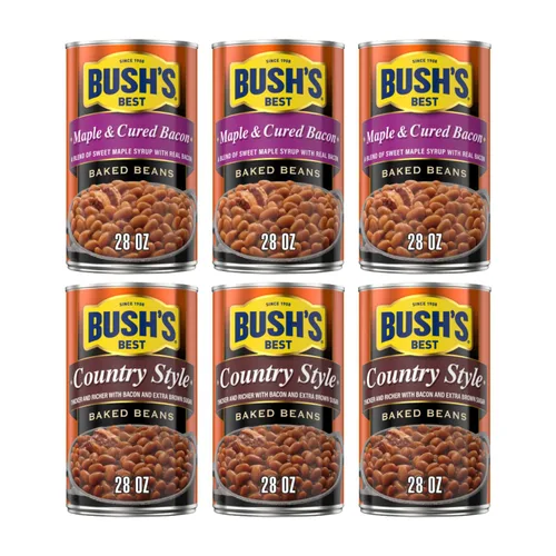 Vista 12 de Bush's Best Paquete variado de frijoles horneados dorados y frijoles blancos Hominy de 1 CT