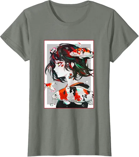 Vista 16 de Camiseta de anime anime japonés estético Otaku Negro