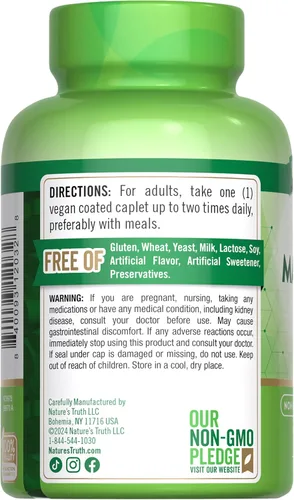 Vista 7 de Nature's Truth Suplemento de magnesio para mujeres y hombres 250 mg 250 unidades Vegano, sin OMG y sin gluten Óxido de magnesio