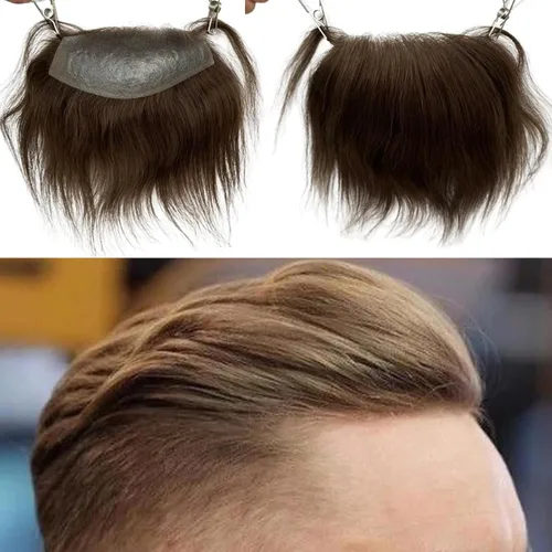 Vista 21 de Voloria Tupé para Línea Capilar Frontal Masculino 100% Cabello Humano Base de PU Tipo Piel Postizos Capilares para Hombre Complemento Capilar