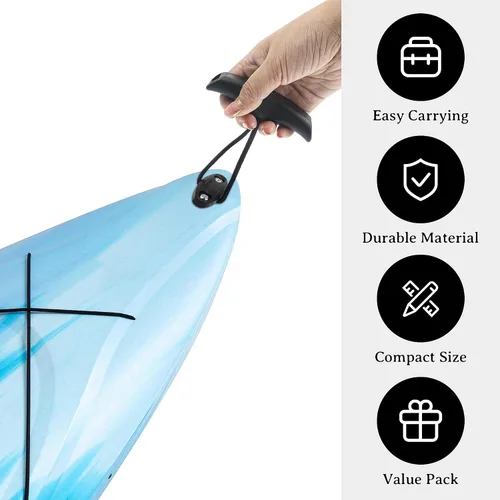 Vista 4 de Kayak Handles, Canoe Carry Handles Replacement with Cord & Pad Eyes, Kayak Accessories