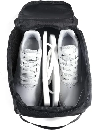 Vista 8 de Gloppie Bolsas para zapatos de viaje, bolsa de almacenamiento portátil grande para zapatos, organizador de zapatos, cubos de embalaje negros