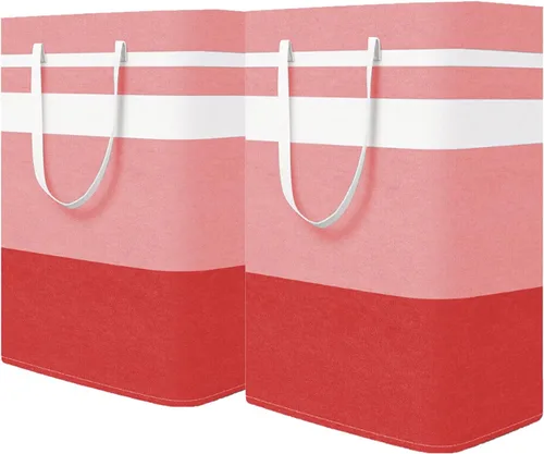Vista 8 de Paquete de 2 cestas plegables para la ropa sucia, canastas grandes para la ropa sucia con asas, cestas de lavandería impermeables, cestas plegables