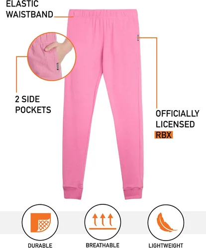 Vista 2 de RBX Pantalones deportivos para niña - Paquete de 2 pantalones deportivos de forro polar (tamaño 4-16)