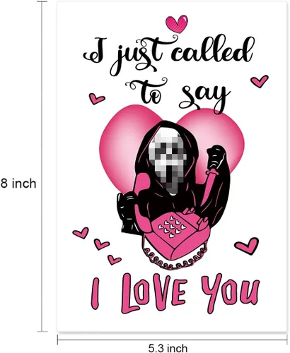 Vista 4 de Divertida tarjeta del día de San Valentín para novio, novia, marido, esposa, "I Called to Say I Love You", tarjeta de aniversario y cumpleaños
