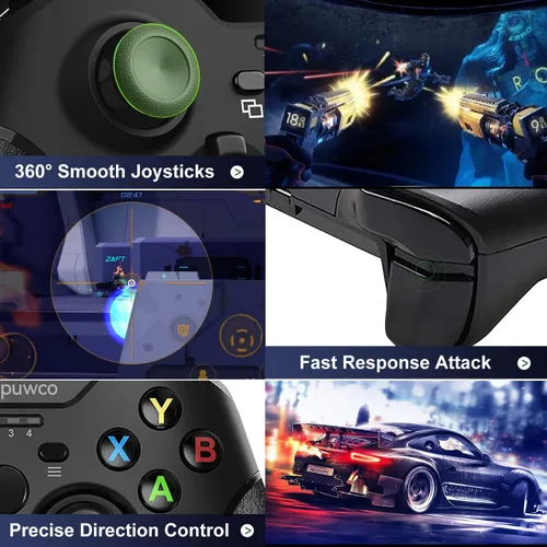 Vista 5 de Controlador inalámbrico de 24 GHZ compatible con Xbox One Xbox Series XS Xbox One SX One Elite Windows 10 negro