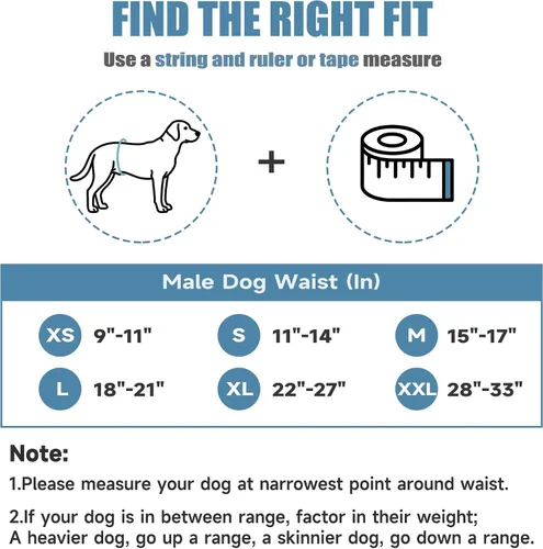 Vista 3 de wegreeco Pañales lavables para perros machos (paquete de 3) – Pañales lavables para el vientre para perros machos (Alpacas, M)